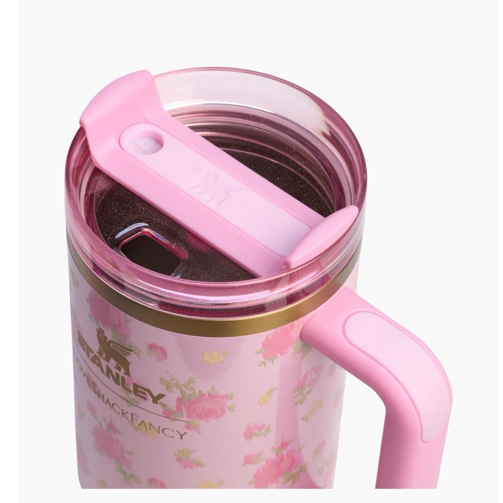 LOVE SHACK FANCY 2025 Stanley Pink Floral Tumbler with Bow Straw. New in box - Picture 3 of 5